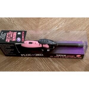 Plugged In Travel Curling Iron - Stow 'N Go Mini - Pink - 1/2". New in Box